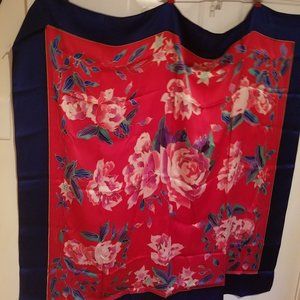 Large vibrant silk square scarf